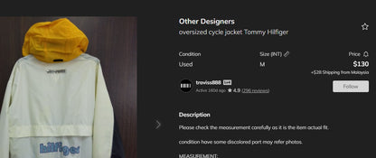 1990 Vintage Tommy Cycle Gear Rainbow Line Jacket (L)