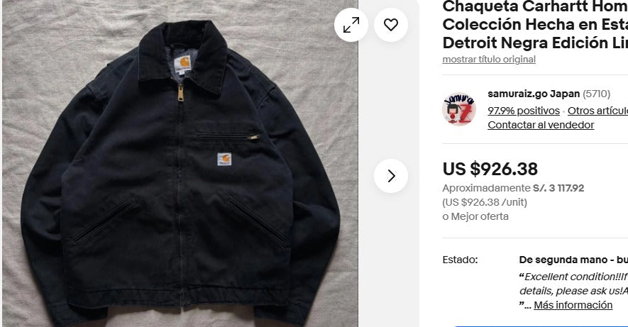 Vintage Carhartt Black Detroit Jacket (XL)