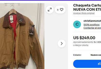 Vintage Carhartt Hamilton Brown Quilted Santa Fe Jacket (S/M)