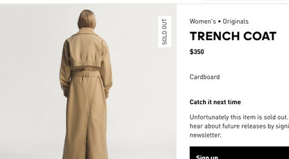 2022 Adidas Beige Trench Coat (S/M)