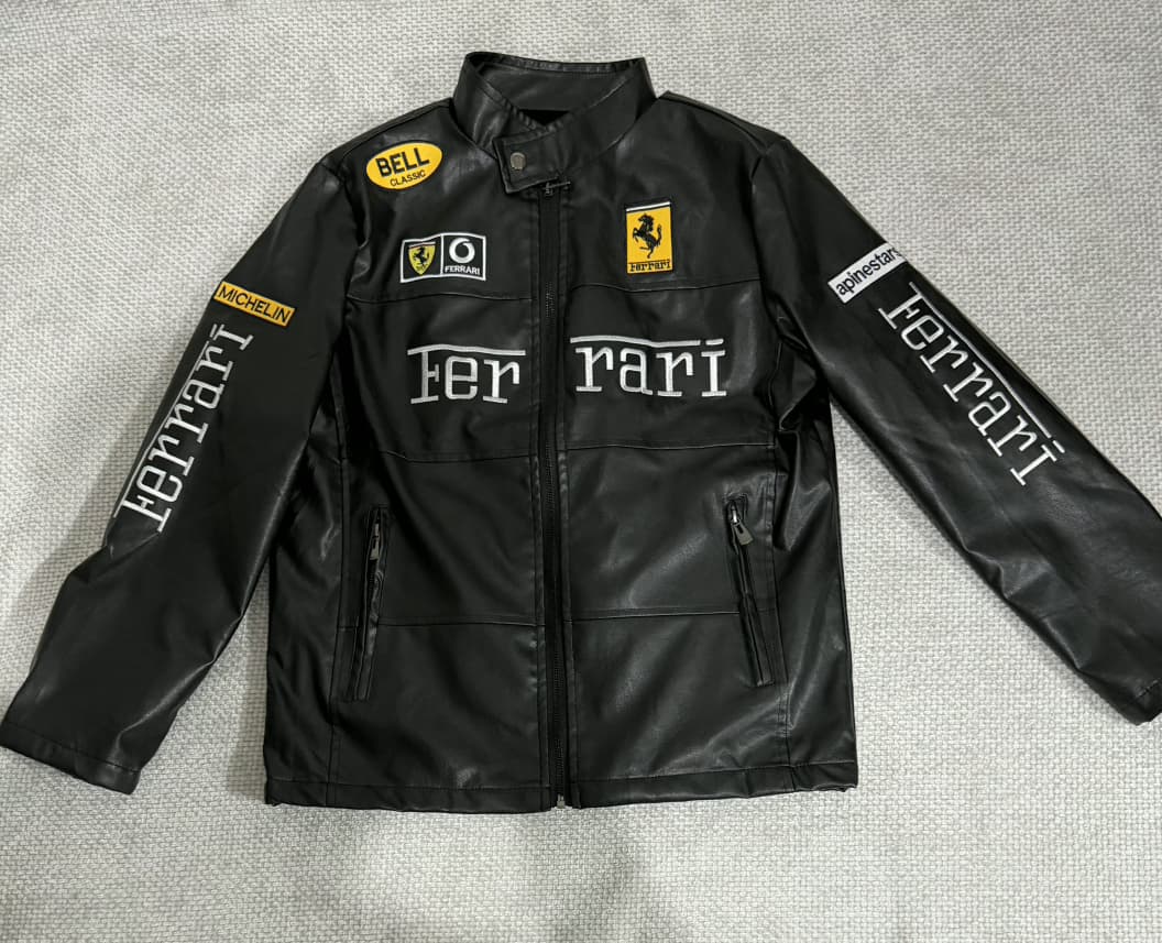 Ferrari Black Vegan Leather Jacket