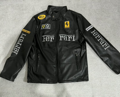 Ferrari Black Vegan Leather Jacket