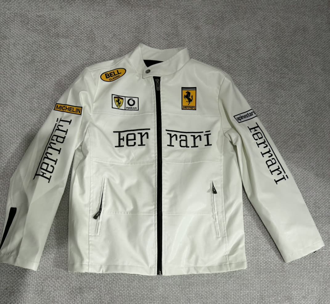 Ferrari White Vegan Leather Jacket