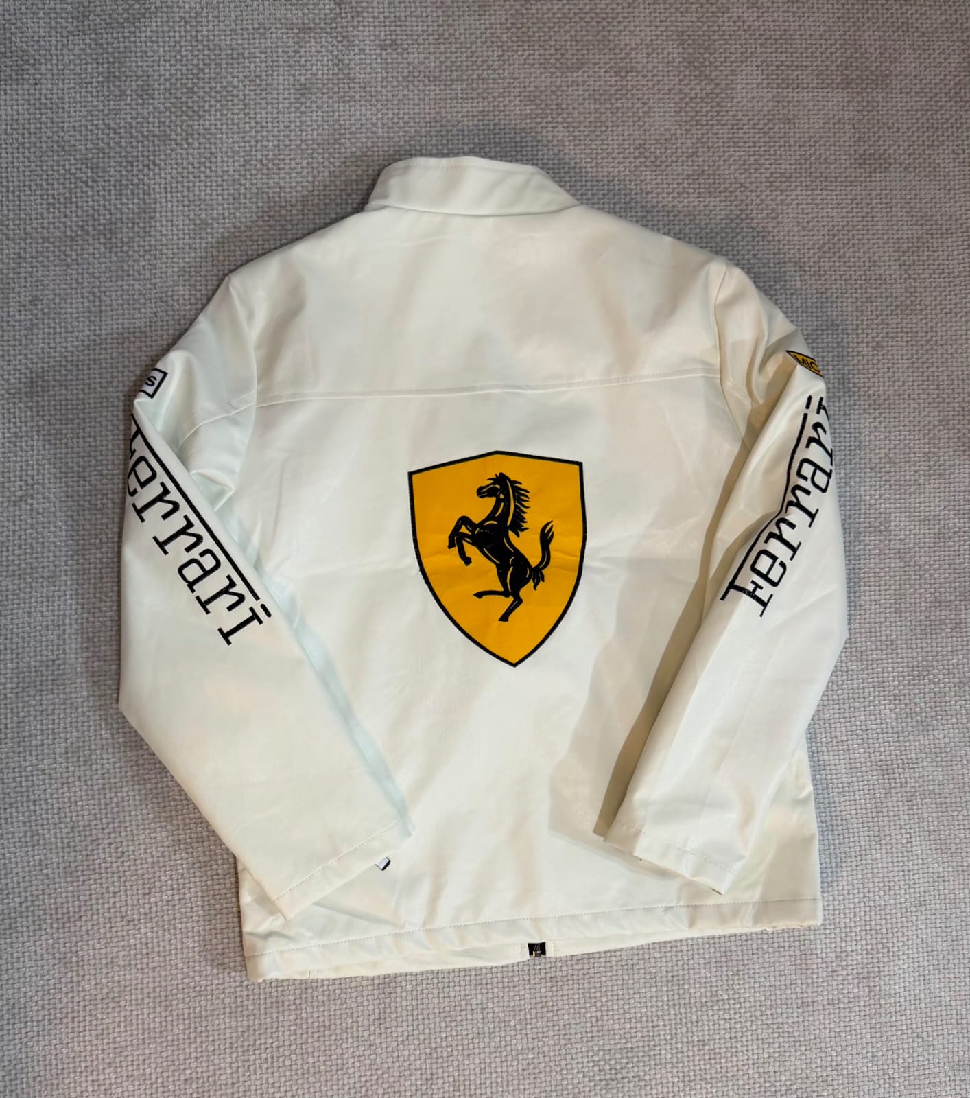 Ferrari White Vegan Leather Jacket