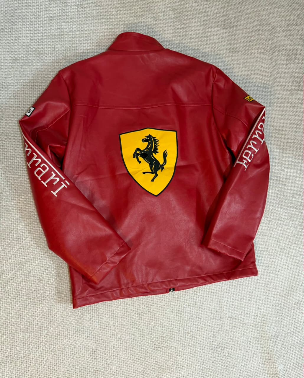 Ferrari Red Vegan Leather Jacket