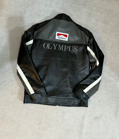 Ferrari Black and White Vegan Leather Jacket