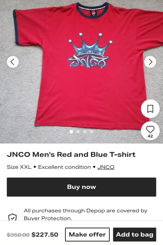 Y2K Vintage JNCO Crown Logo Graphic T-shirt (M)