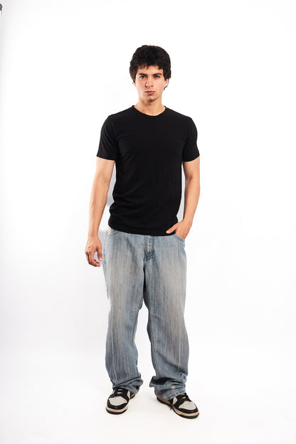 2000 Vintage Pelle Pelle Ice Gold Plate Baggy Jean (36/38)