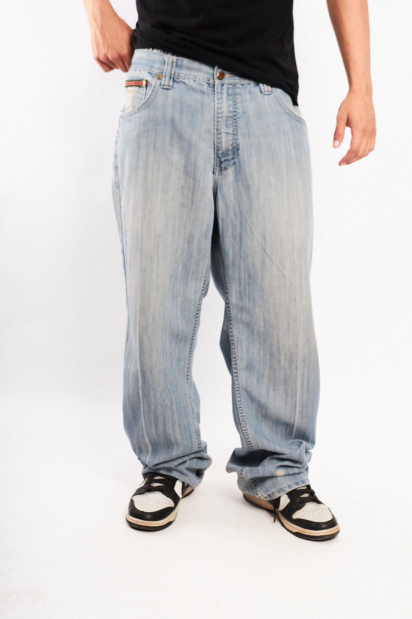 2000 Vintage Pelle Pelle Ice Gold Plate Baggy Jean (36/38)