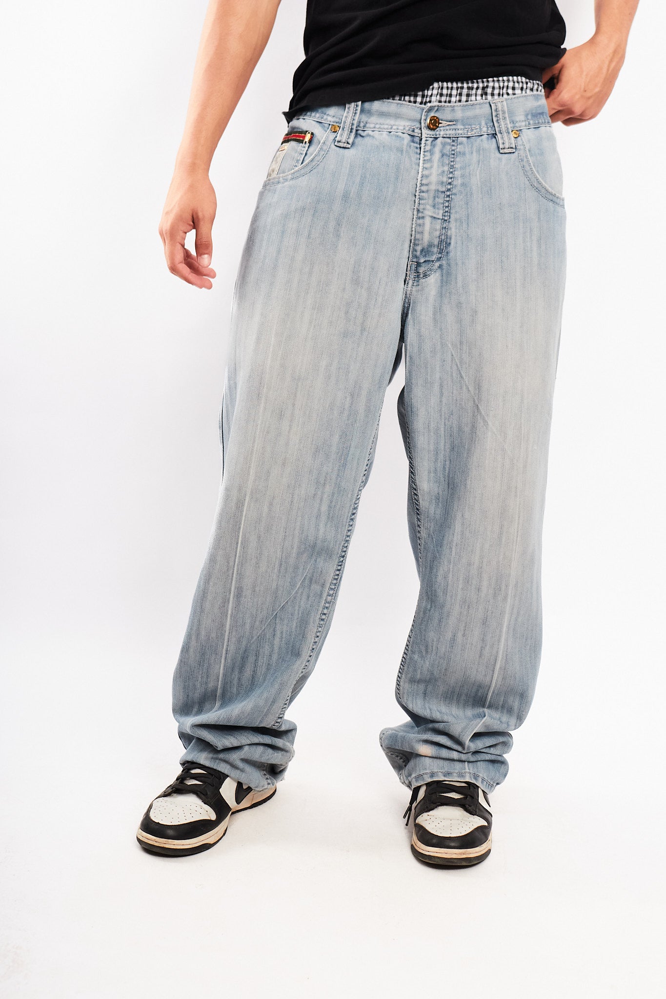 2000 Vintage Pelle Pelle Ice Gold Plate Baggy Jean (36/38)