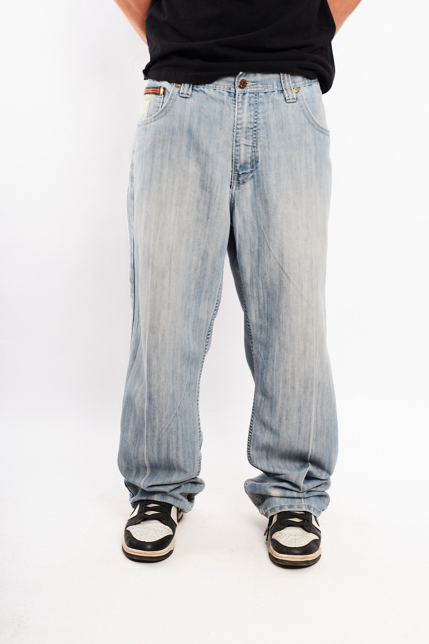 2000 Vintage Pelle Pelle Ice Gold Plate Baggy Jean (36/38)