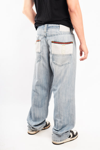 2000 Vintage Pelle Pelle Ice Gold Plate Baggy Jean (36/38)