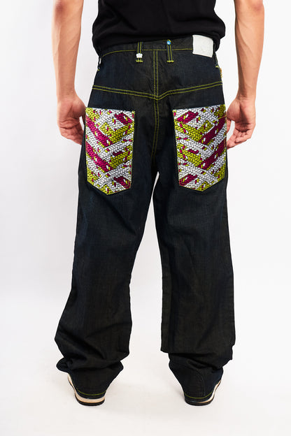 2000 Vintage Live Mechanics Embroidered Baggy Jean (36/38)