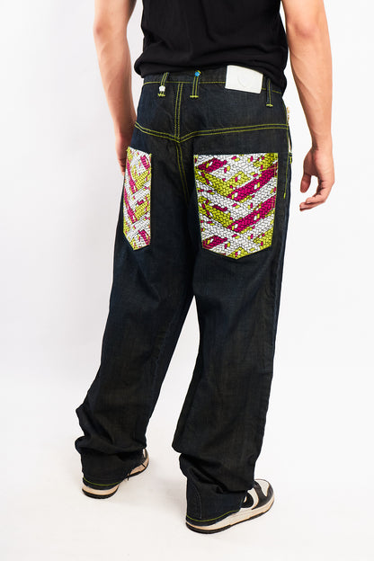2000 Vintage Live Mechanics Embroidered Baggy Jean (36/38)