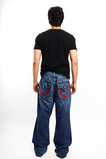 Vintage Y2K True Religion Horseshoe Embroidered Pocket Bootcut Jean (36/38)