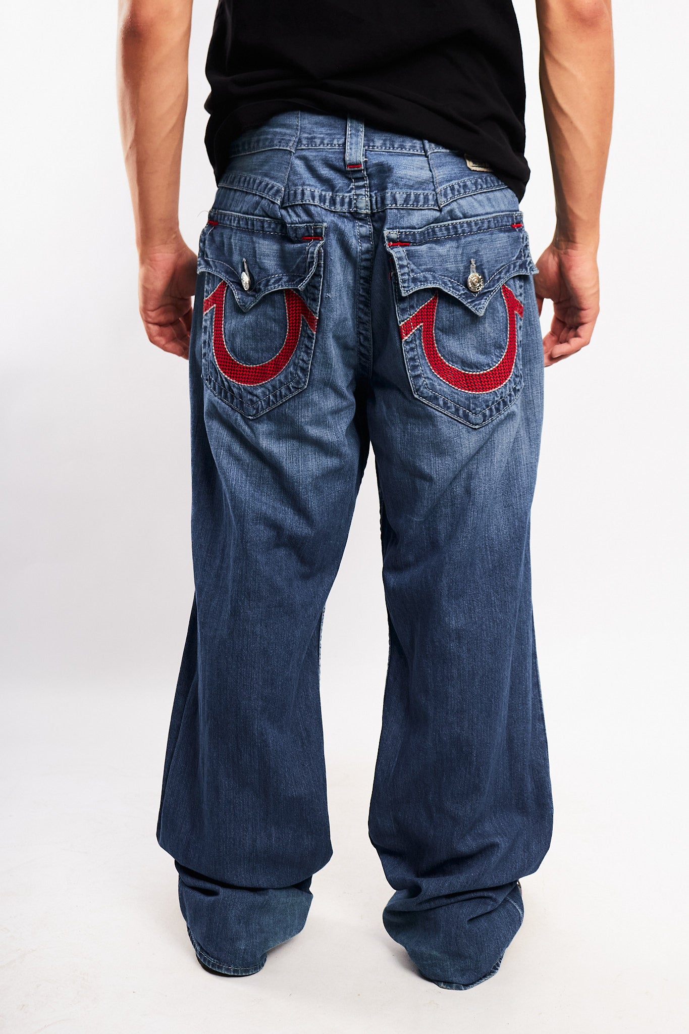 Vintage Y2K True Religion Horseshoe Embroidered Pocket Bootcut Jean (36/38)
