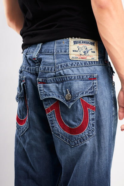 Vintage Y2K True Religion Horseshoe Embroidered Pocket Bootcut Jean (36/38)