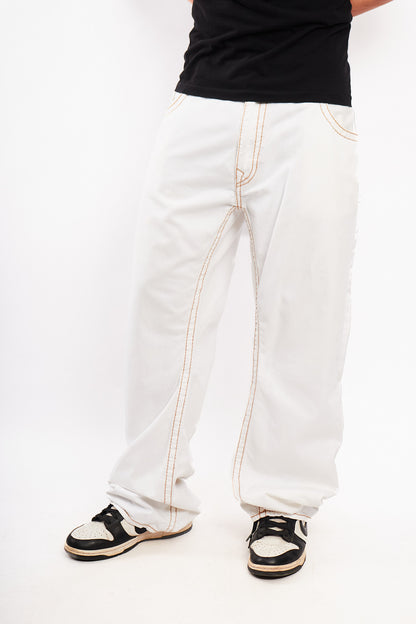 Y2K Vintage True Religion Super T Straight Jean Optic White Jean (36)