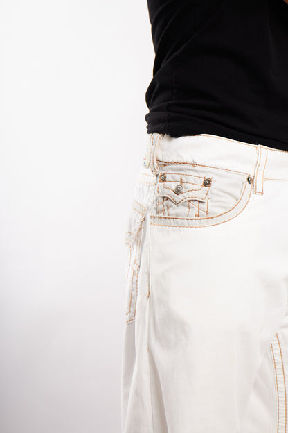 Y2K Vintage True Religion Super T Straight Jean Optic White Jean (36)