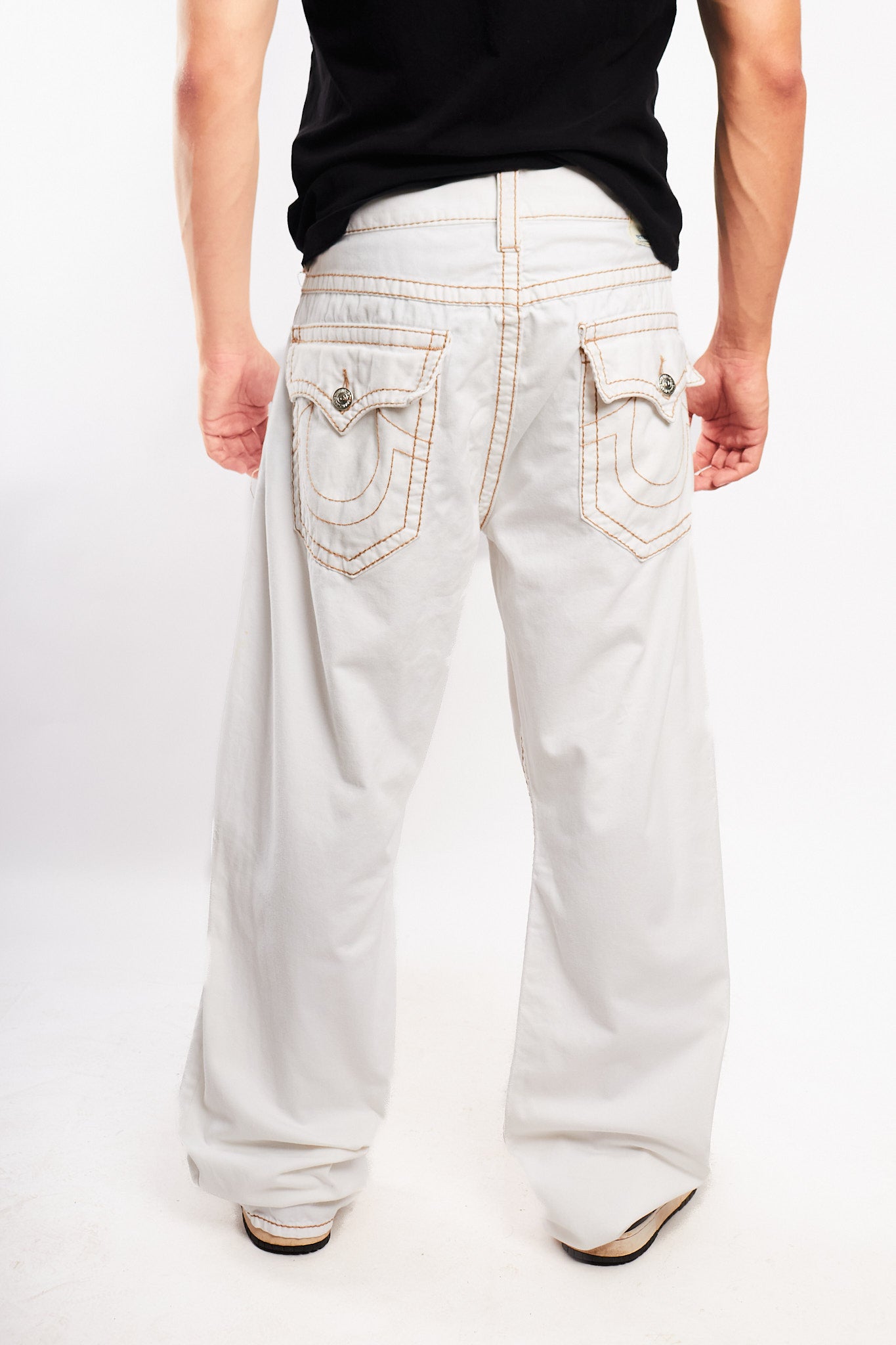 Y2K Vintage True Religion Super T Straight Jean Optic White Jean (36)