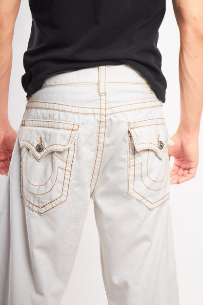 Y2K Vintage True Religion Super T Straight Jean Optic White Jean (36)