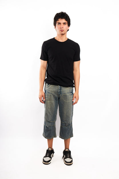 Y2K Vintage JNCO Embroidered  Distressed Jort (30)