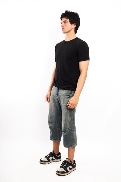Y2K Vintage JNCO Embroidered  Distressed Jort (30)