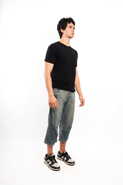 Y2K Vintage JNCO Embroidered  Distressed Jort (30)