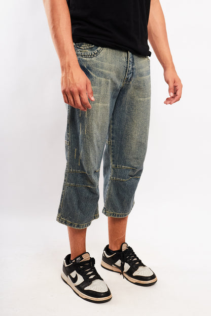 Y2K Vintage JNCO Embroidered  Distressed Jort (30)