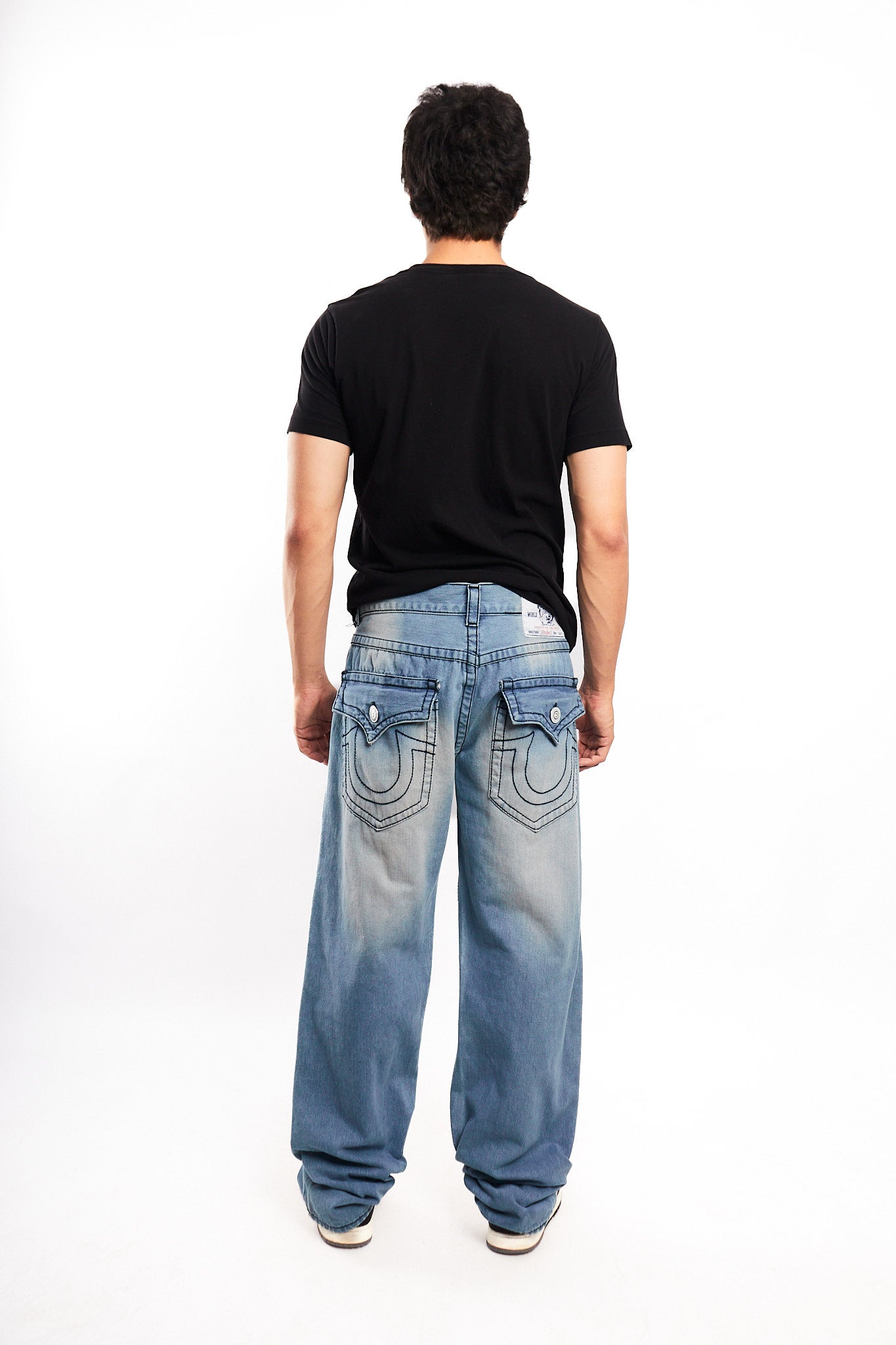 Y2K Vintage True Religion Flap T Light Blue Washed Jean (34)