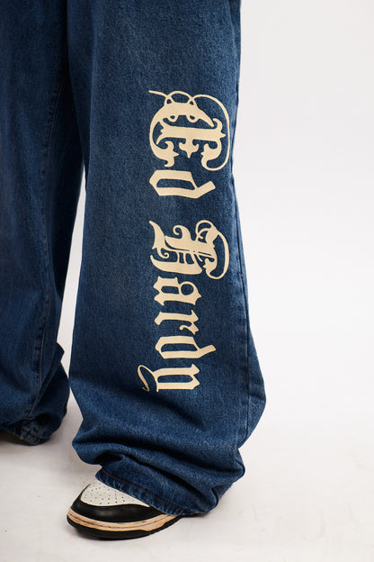 Vintage Y2K Ed Hardy Tattoo Print Born Free Baggy Wide Leg Jean (32)