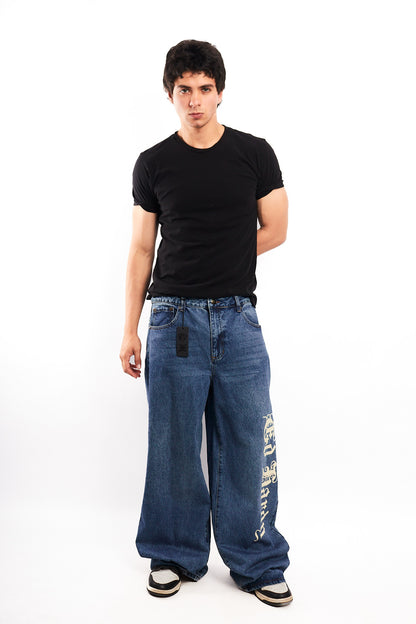 Vintage Y2K Ed Hardy Tattoo Print Born Free Baggy Wide Leg Jean (32)