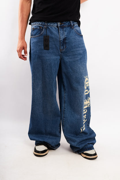 Vintage Y2K Ed Hardy Tattoo Print Born Free Baggy Wide Leg Jean (32)