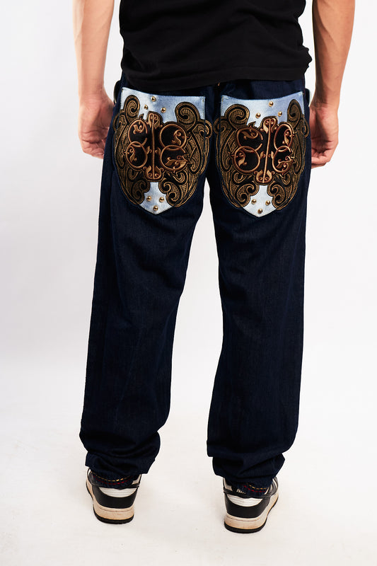 1990 Vintage Coogi Embroidered Shield Baggy  Jean (34/36)