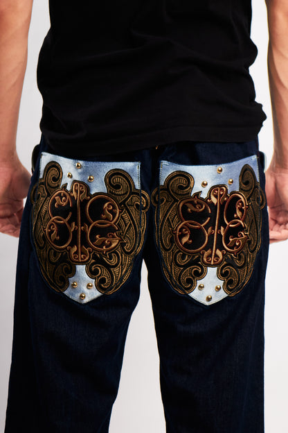 1990 Vintage Coogi Embroidered Shield Baggy  Jean (34/36)