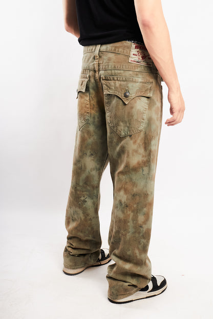 Y2K Vintage True Religion Ricky Acid Wash Camo Jean (34)