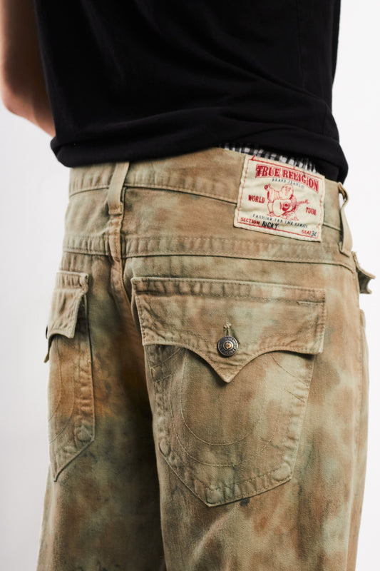 Y2K Vintage True Religion Ricky Acid Wash Camo Jean (34)