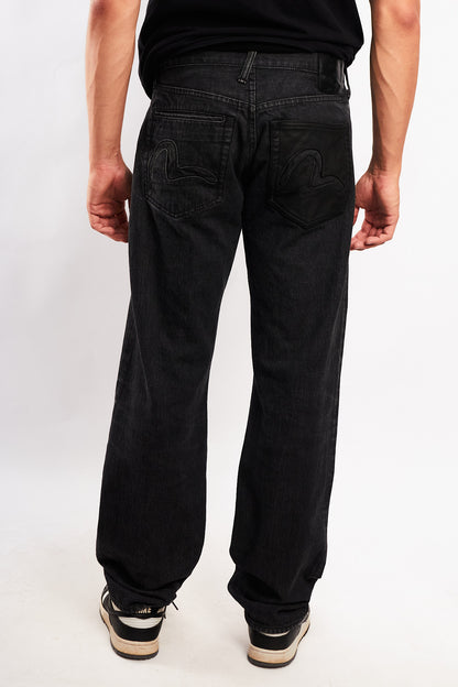 Evisu N° 4128 Leather Inlay and Seagull Pockets Baggy Jean (32)