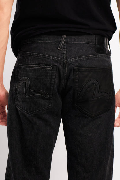 Evisu N° 4128 Leather Inlay and Seagull Pockets Baggy Jean (32)