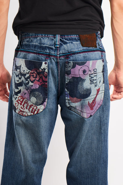 Y2K Vintage Artful Dodgers Graphic Pocket Baggy Jean (32)