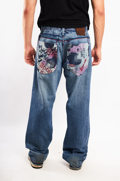Y2K Vintage Artful Dodgers Graphic Pocket Baggy Jean (32)