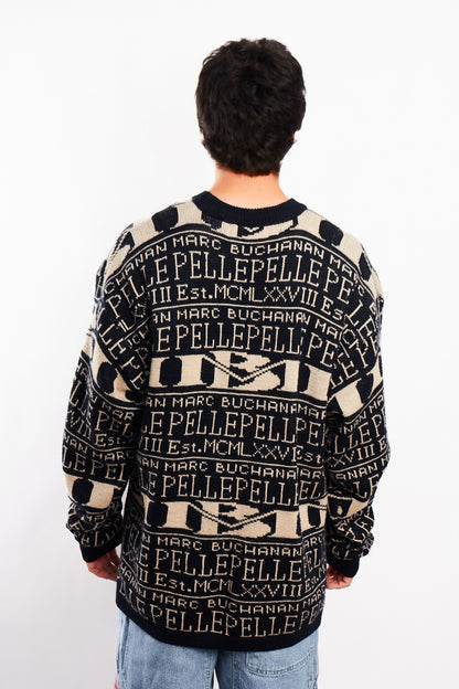 Vintage Y2K Pelle Pelle Marc Buchanan Wool Graphic Sweater (L/XL)