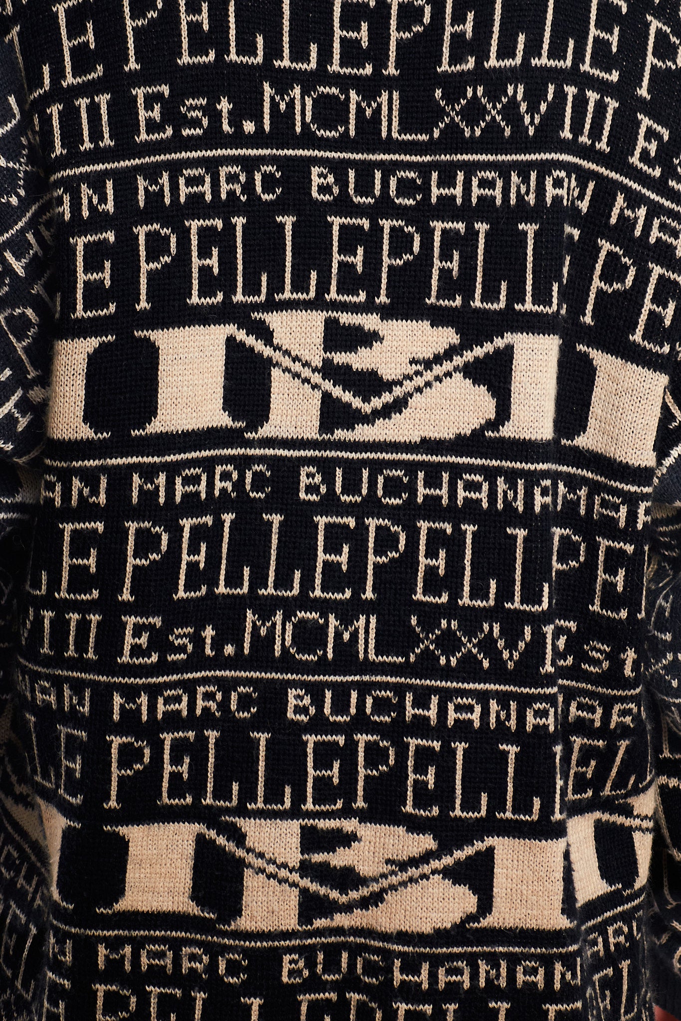 Vintage Y2K Pelle Pelle Marc Buchanan Wool Graphic Sweater (L/XL)