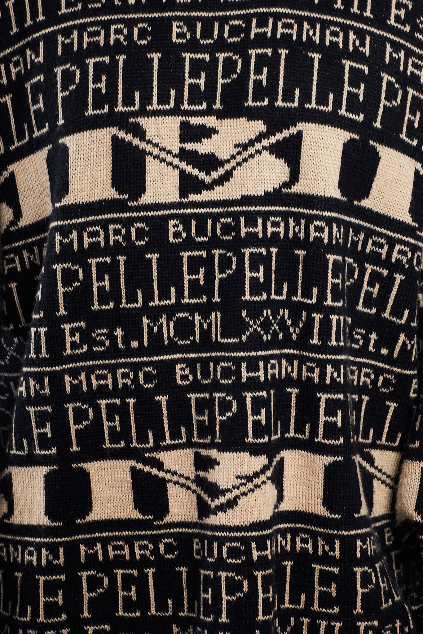 Vintage Y2K Pelle Pelle Marc Buchanan Wool Graphic Sweater (L/XL)
