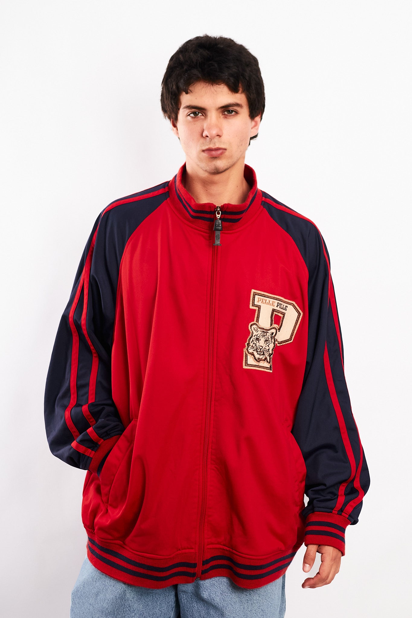 Vintage Y2K Pelle Pelle Big Logo Tiger Track Jacket (XL)